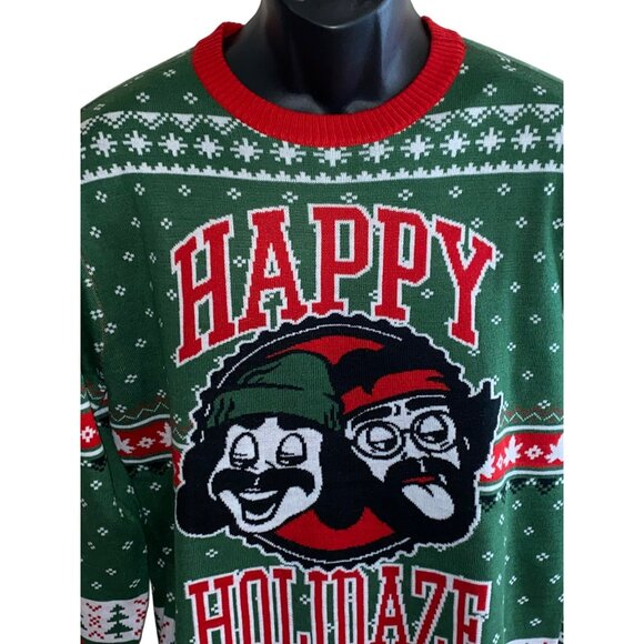Cheech & Chong "Happy Holidaze" Ugly Christmas Sweater Size M/L - Picture 7 of 7